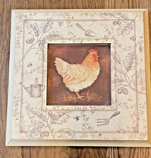 Kathryn White Art in Motion Toile De Jouy I Framed Chicken Print 12 x 12 #A2447D