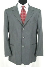 Claiborne Blazer 44R Gray Stripe 3Btn All Season Stretch Sport Coat Jacket NWT
