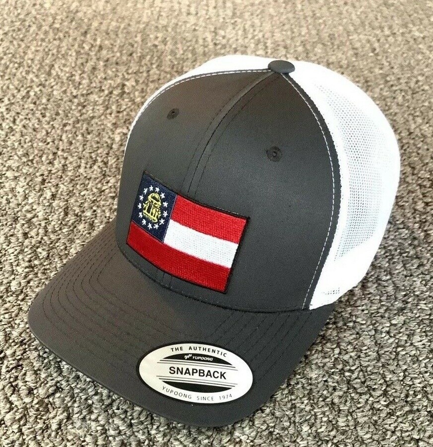 GEORGIA Flag Hat SnapBack Trucker Mesh 