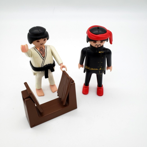 Playmobil Karate Kid y Ninja de colección con tablero de ruptura con bisagras de madera - Imagen 1 de 4