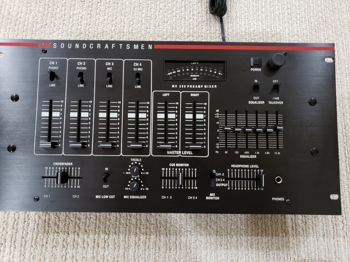 Mixer MTX Soundcraftsmen MX 250, Mint, 2 Phono, 4 Line, 2 Mic, & 2