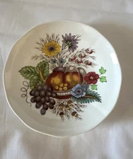 Spode Copeland Reynolds England S2188 Saucer Vintage 6-in Fruits & Flowers