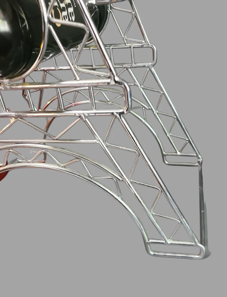 Torre Eiffel Cromo 3 Botellas Estante de Vino Independiente y Soporte para 4 Vasos 26.5"" de Alto Foto 4 de 4