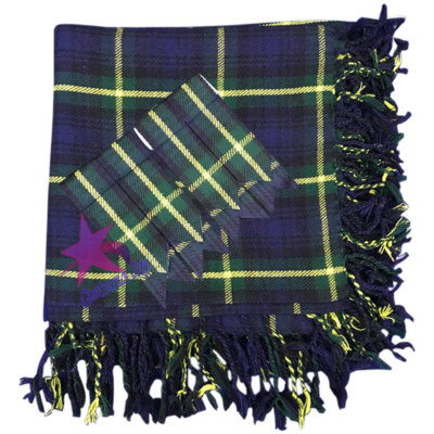 CC Kilt Fly Plaid Gordon Highland Tartan 48''X48''/Fly Plaid Gordon Tartan + Blitze