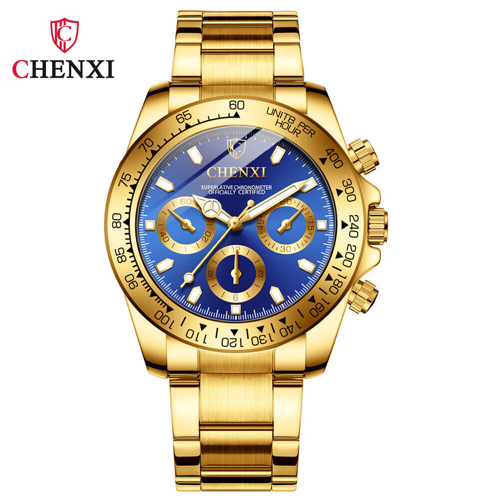 CHENXI Watch Men Steel Wristwatch Business Male Quartz Calendar