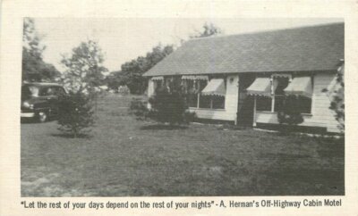 Auto Herman Off Highway Motel Postcard Delton Wisconsin National Press 7727
