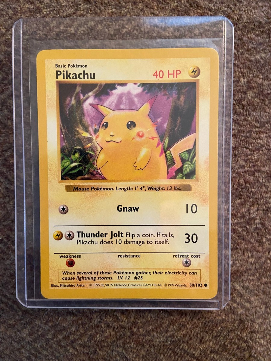 Pikachu Pokemon Card Red Cheeks 58/102 RARE NEAR MINT