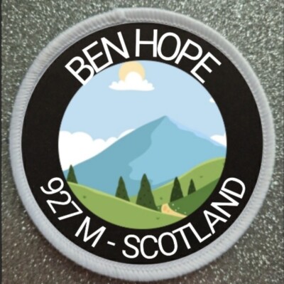 3'' Ben Hope Schottland Bügelbild/Aufnähen Patch Abzeichen Berg Berge Trek Wandern