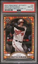 2023 TOPPS TRANSCENDENT VIP PARTY #82 ADLEY RUTSCHMAN RED/YELLOW 1/1 PSA 8 RC