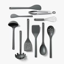 10pc Silicone Kitchen Utensil Set - Figmint: Gray Cooking Utensils