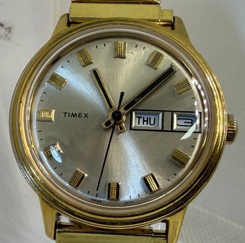 Vintage 1972 Timex Marlin Men’s Mechanical Wristwatch NOS Crystal & Band Running