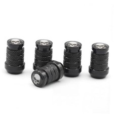 Tire Valve Stem Caps 5 Pack - Aluminum Alloy, Corrosion Resistant, Leak Black