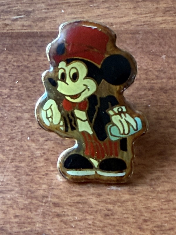 Vintage Mickey Mouse  In Tuxedo And Red Top Hat Disney Pin Enamel