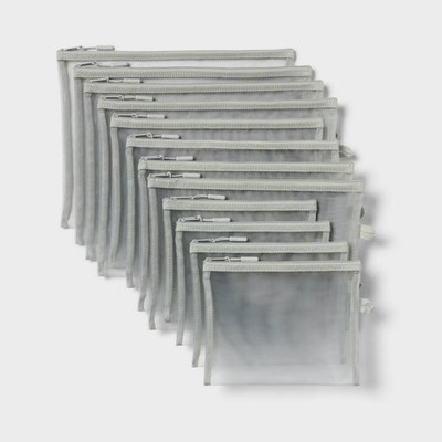 Bulk Multipack of Mesh Pouches Gray - up&up