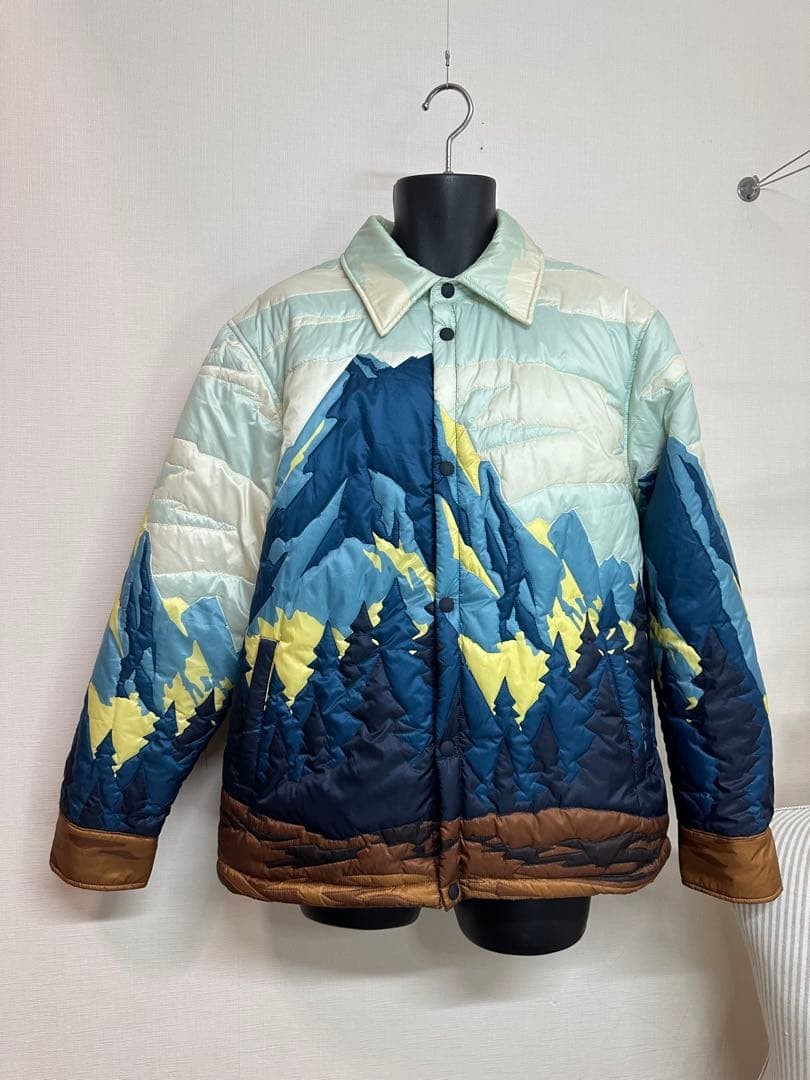 Kith Patchwork Brixton Down Jacket Blue Yellow Br… - image 1