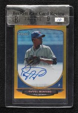 2013 Bowman Chrome Prospects Gold Refractor 12/50 Rafael Montero Auto uk2