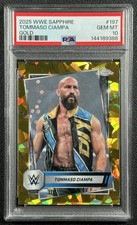 TOMMASO CIAMPA PSA 10 2025 TOPPS CHROME SAPPHIRE WWE #197 GOLD REFRACTOR 07/50