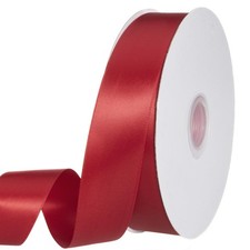 1-1/2 Inch x 100 Yards Red Double Faced Polyester Satin Ribbon for Crafts