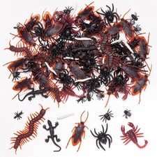 Realistic Plastic Bug Toys 120 Pieces Fake Insects Scary Insects Figures