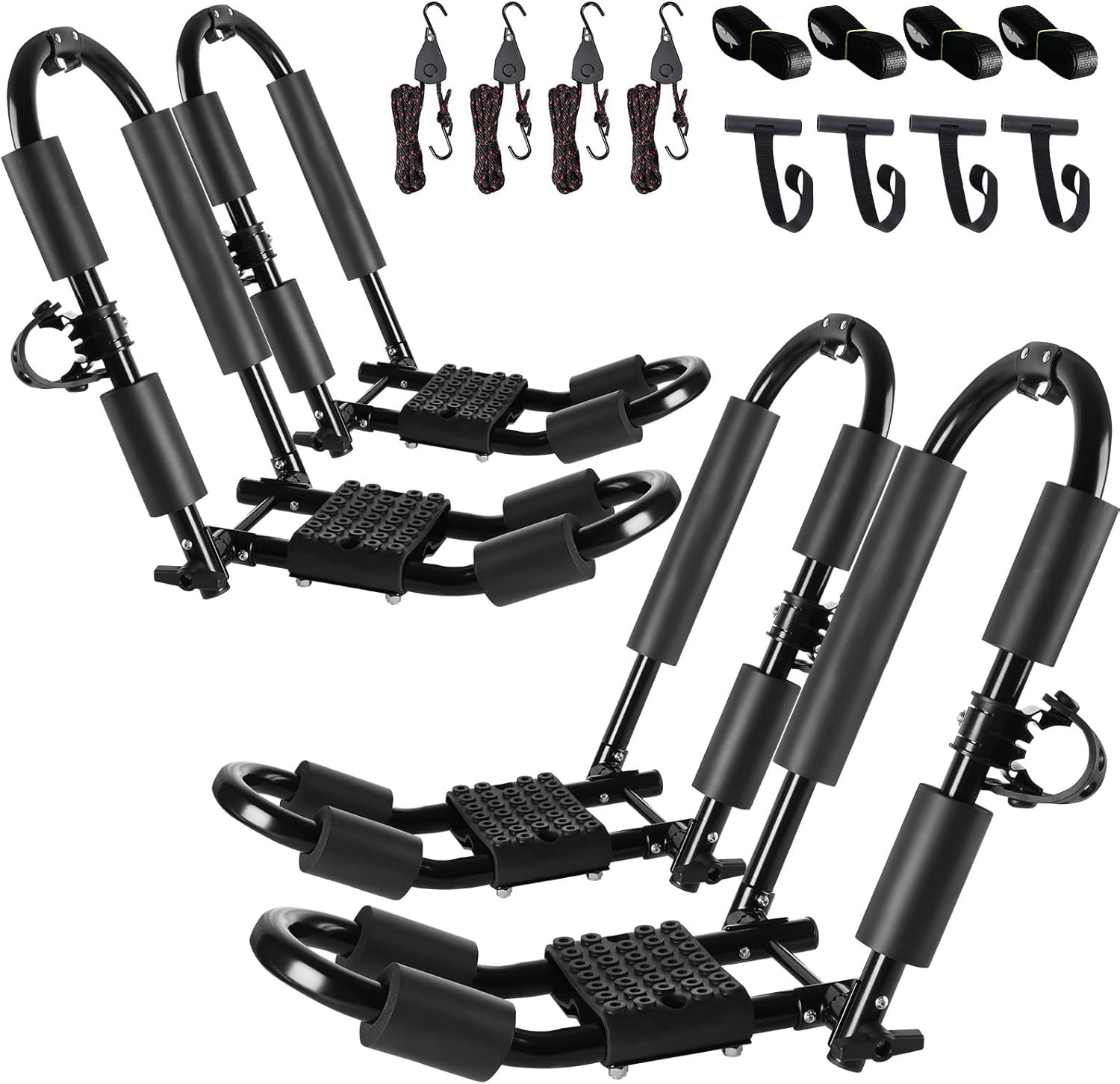 Roof Rack For 2 Kayaks, Adjustable & Folding Design
