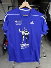 Herren Adidas London Marathon 2015 Finisher Blau Kurzarm T-Shirt Oberteil Größe M