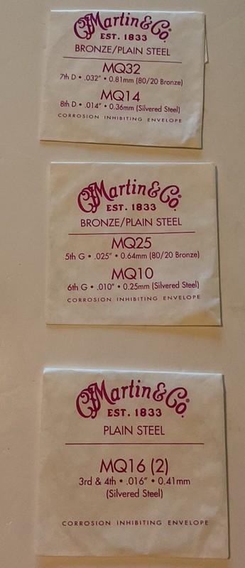 3 Martin Guitar Strings Bronze/ Plain Steel