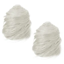 2Pcs 59" x 4" Plush Faux Fur Fabric Precut Strips, Grey