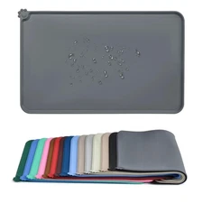 Pet Food Mat Cat Dog Puppy Silicone Feeding Non Slip Waterproof Bowl Mat 18x12in