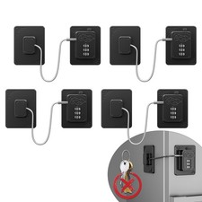 4 Pack Refrigerator Locks with 3 Digit Code, Easy Install Fridge Lock Combina...