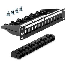 Patch Panel 12 Port with 12 Pcs Cat6 Keystone Jack  EC Listed  UTP 10G Support...