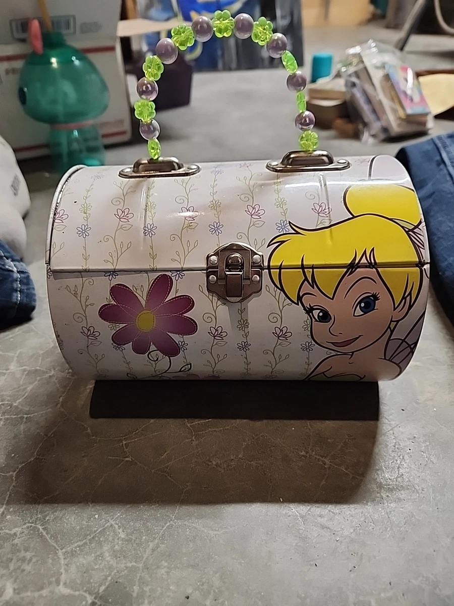 Cute Tinkerbell Tin TREASURE Box PURSE Bag w/Beaded Handle | eBay