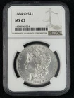 💥💥1884-O Morgan Silver $1 Dollar Coin ~ NGC MS 63 90% SILVER