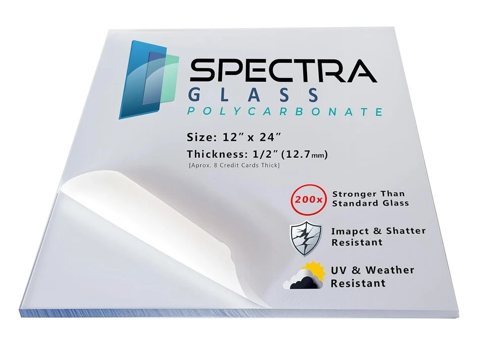 Lightweight and Durable Polycarbonate Sheet - Weatherproof 12" x 24" Dimension - Image 3 of 4