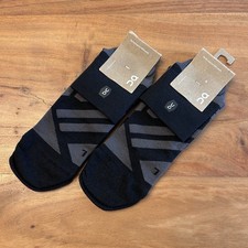 ON CLOUD Performance Mid Sock MENS Running Socks Black Size LARGE 2 Pairs NWT