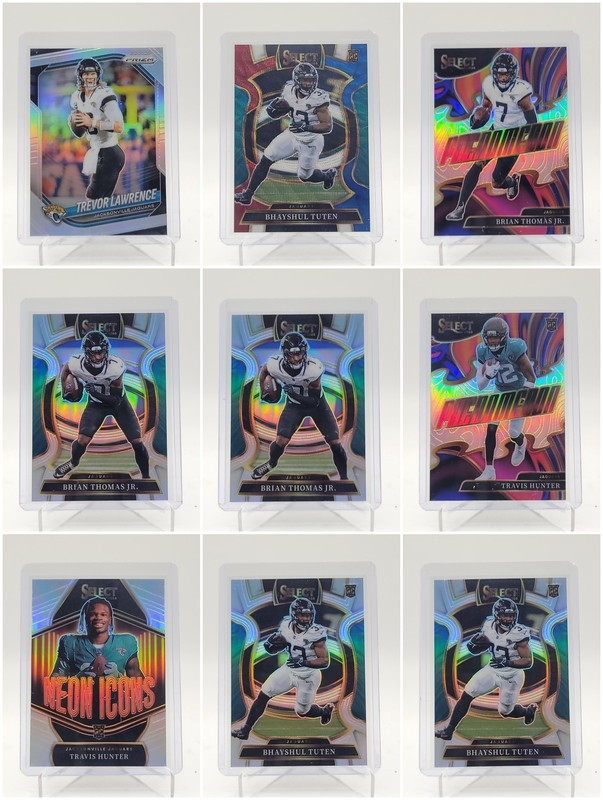 [9] TREVOR LAWRENCE 2025 PANINI PRIZM PHENOMENON NEON ICONS ROOKIE SILVER Q4588
