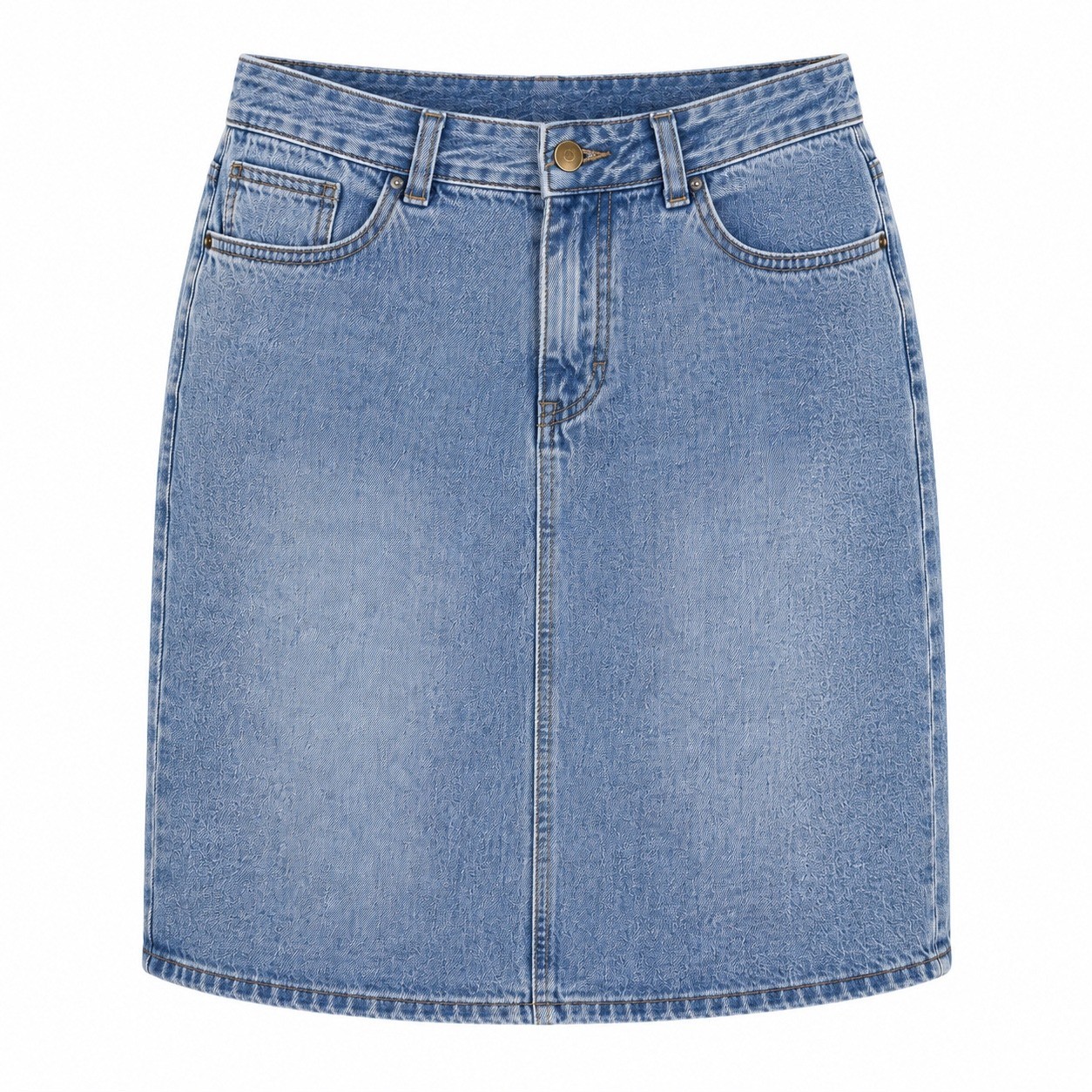 Denim Midi Skirt Light Wash womens 8 boho everyday casual 90s streetwear blue