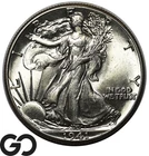 1941 Walking Liberty Half Dollar, Lustrous White Solid Gem BU++