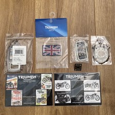 Triumph Motorcycles Union Jack Flag Patch Pin Badge Postcards Keyring Motorbike 
