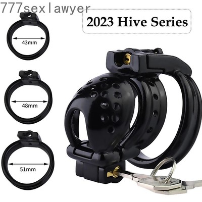 Sissy Double Lock 3D Print Male Chastity Cage Device Set Lock Ring Kit Trainer