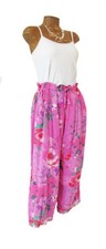 Pretty in Pink "FLORALEE" by Jams World Crop pants, adjustable tie waist MEDIUM