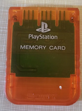 Sony Playstation 1 PS1 Official OEM 15 Block Memory Card SCPH-1020 orange clear