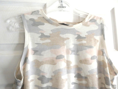 ladies preowned marks and spence tan top size 12 camo colour