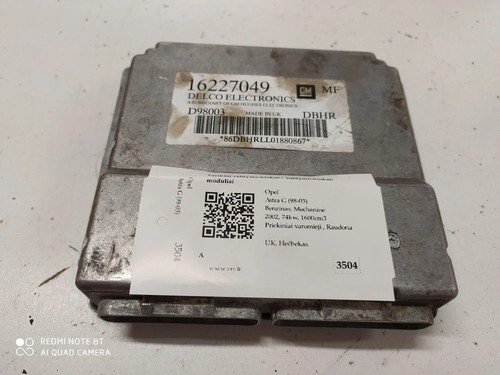 OPEL ASTRA G Hatchback F48, F08 Motorsteuergerät ECU 16227049 1.60 28608647