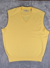 Harry Vardon Yellow Golf Vest Cotton Men's L  V-neck Made in Korea