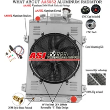 3 Row Aluminum Radiator+Shroud Fan For Chevrolet Car Chevy V8 Conversion 1930