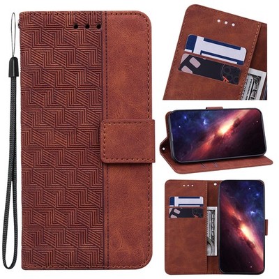Leather Embossing Card Wallet Case Flip Stand Cover For iPhone Samsung Huawei