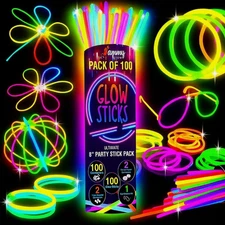 Glow Sticks Bulk Party Pack Eye Glasses, Glow Bracelets Halloween