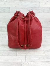 Vintage Elliot Lucca Genuine Leather Drawstring Bucket Shoulder Bag Purse