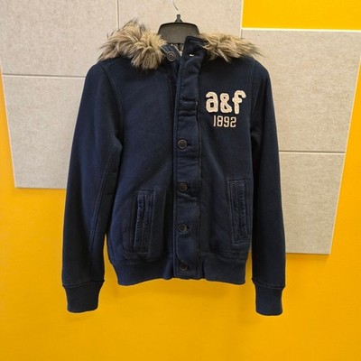 Abercrombie Navy long sleeve FULL BUTTON HOODIE for Boys size L Fast Shipping!!