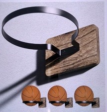 Sturdy Metal Wall-Mount Ball Holder for Basketballs, Footballs, and More